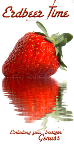 Eiskarte Erdbeere. Themenkarte - Schwerpunktkarte Erdbeereis mit frischen Erdbeeren. Frühlingskarte zur Erdbeerzeit. GroßHandel Eis GmbH 
