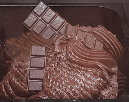 Eisidee Cioccolato negro amargo. Bitterschokoladeneis mit Schokodeko