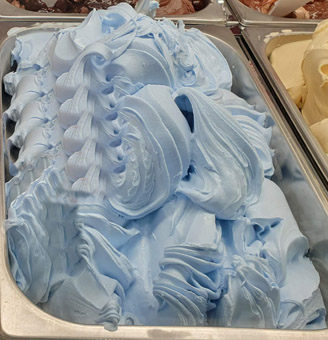 Eisidee Cotton Candy. Zuckerwatte blau als Eis