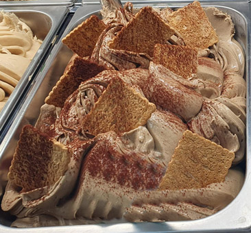 Eisidee Eis aus Pflanzenbasis. Cremeis ohne Milchbestandteile. Tiramisu