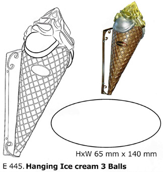 Eiswerbung personalisierte Werbeeistüten. Außenwerbung mit Obers
