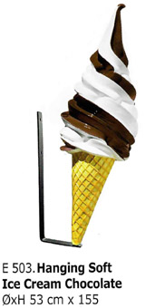 Eiswerbung Softeis, Hängeeistüte Werbeeistüte, Außenwerbung, Schokoeis