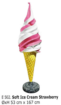 Eiswerbung Softeistüte, Werbeeistüte, Außenwerbung Erdbeereis