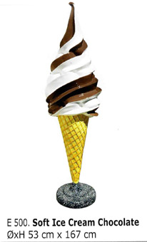 Eiswerbung Softeis, Werbeeistüte Außenwerbung, Schokoladeeis