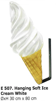 Eiswerbung Softeistüte, Hängeeistüte Werbeeistüte, Außenwerbung, Joghurteis