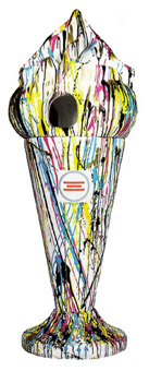 Eiswerbung personalisiert. Werbeeistüte Außenwerbung Mülltüte Art