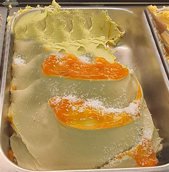 Eisidee Matcha Kokos mit Mango Variation