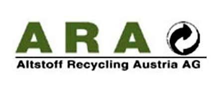 Logo ARA. Altstoff Recycling Austria AG. Die Transport ARA und Produkt ARA werden unter der Lizenznummer 80564 abgeführt.