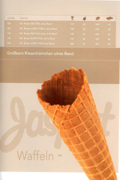 Eistueten und Eisdekor. Jaspert Waffeln. Eine Marke der Fa. Stenger Waffeln. Vertrieb in Österreich GroßHandel EIS GmbH