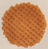 Krossis. Runde Waffeln mit 6 cm im Durchmesser. Sehr knusprige Waffelscheiben bei GrossHandel EIS GmbH.