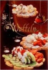 Standard Plakat frische Waffeln. PL 141. Mit Banane, Erdbeeren und Kiwi . Erdbeer.