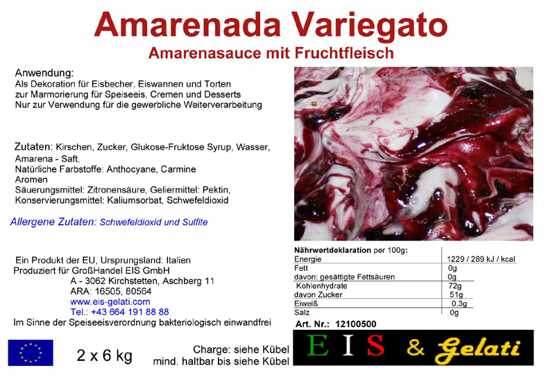 Eis & Gelati Variegato. Fruchteispasten und Milcheispasten zur Variation von Speiseeis, um Speiseeis färbig und geschmacklich zu variieren. Zur Marmorierung von Cremen, Halbgefrorenem, Schlagobers, Pudding. Zur Verstärkung von Früchten und Dekoration von Eiscups, Eiswannen, in der Eisvitrine, Torten und anderen Nachspeisen. Vielseitig verwendbar für die Eisdiele, Eissalon, Eiscafe, Konditorei, Großküche, Gastronomie. Eis & Gelati Servicepartner